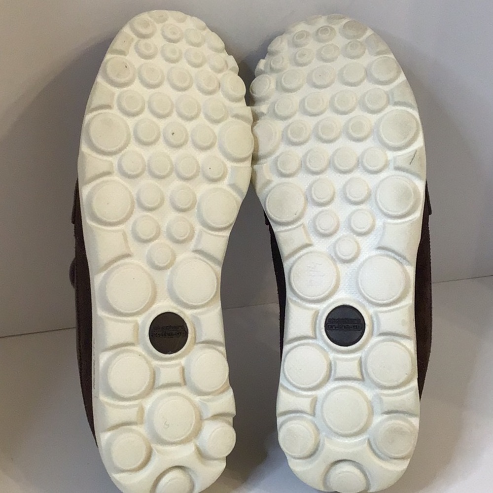 SKECHERS GOGO MAT BROWN LEATHER TEXTILES UPPER SHOES SZ 9 - Picture 11 of 13